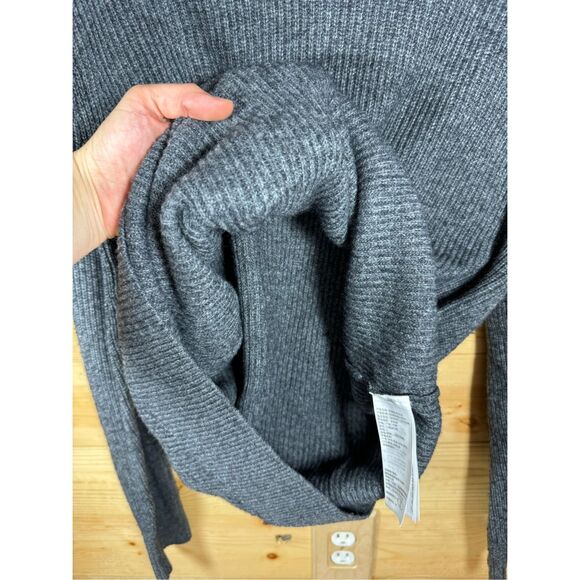 Abercrombie & Fitch Men's Charcoal Gray Wool Blend Knitted Shawl Collar Pullover - Picture 9 of 12